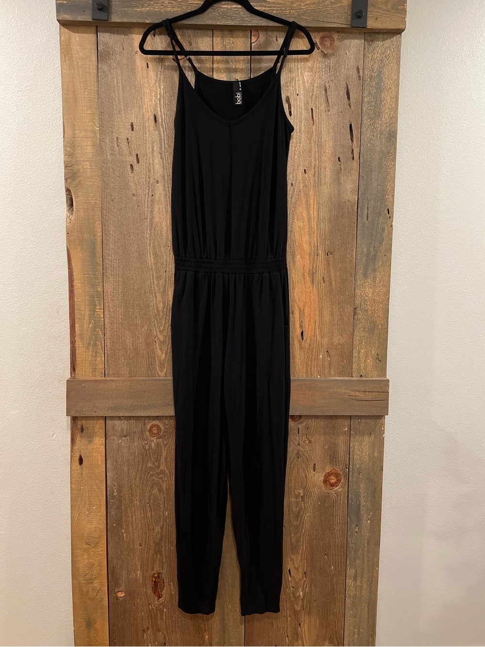 bobi Los Angeles Black V-Neck Cami Jumpsuit Size Small